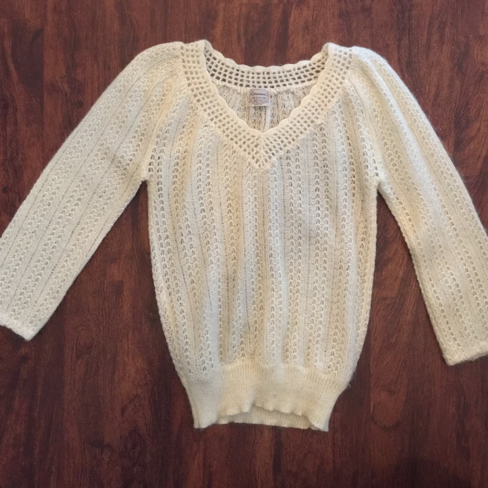 White crocheted sweater